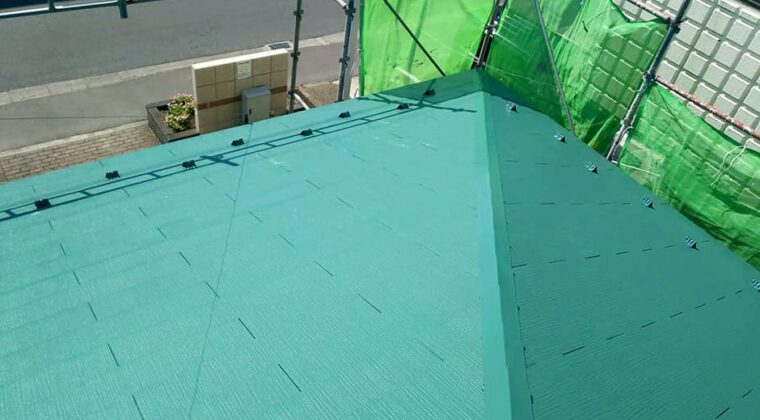 施工事例：香取市某薬局様屋根塗装工事：神栖市の塗装・建設工事なら山昭工業